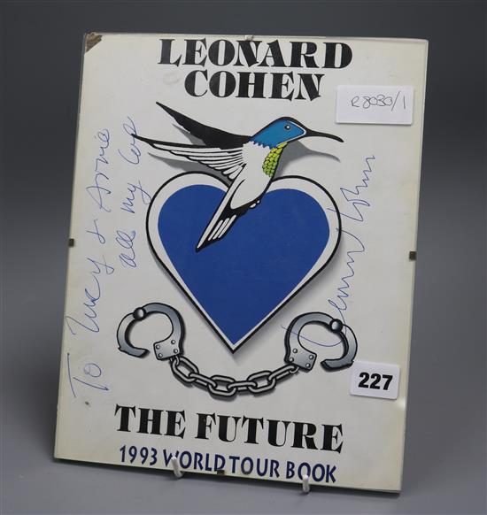 Leonard Cohen, The Future, signed sleeve of a poster or record sleeve